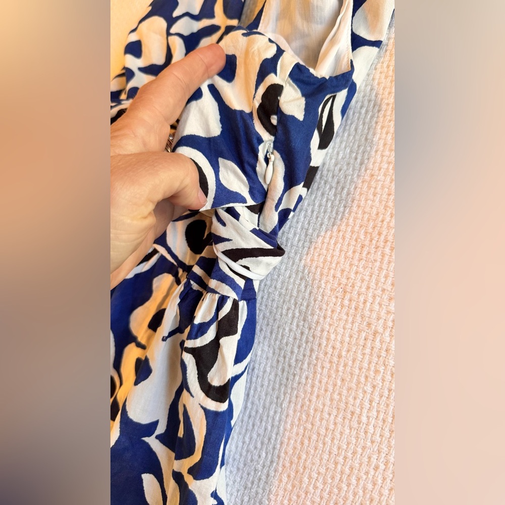 ZARA Blue & Black Floral Midi Maxi Dress w Cut-out Open Back - Picture 9 of 16